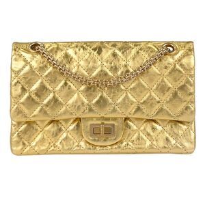 Chanel Reissue 2.55 Flap Metallic Leather Gold Calfskin Handbag